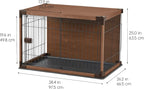 IRIS USA Small Animal Cage, Habitat, Brown | Rabbits, Removable Cleaning Tray, Secure Locking Door, Comfortable Den Space, Good Airflow, Easy Tray Clean