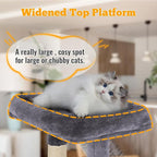 FDW | 37.8" Cat Tree Tower | Light Gray | Multi-Level Indoor Activity Center with Sisal Scratching Posts, Condos, Plush Perches, Hanging Cat Toys | Sturdy, Easy to Assemble | for Kittens & Adult Cats