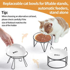 5.9 inch Ceramic Cat Bowls,Wide Shallow Dishes,Whisker-Friendly Plates,Food and Water Bowl for Indoor Cats,-10 oz,3 Pack