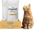 LMJP Crystal Cat Litter for Long-Lasting Odor Control, Non-Clumping, 8.6lb | 2 Months Supply, Unscented, Rapid Water Absorption, Low Tracking, Low Dust, Lightweight White Silica, 2 Pack of 4.3lb