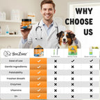 Dog Teeth Cleaning Powder - Plaque & Tartar Control, Breath Fresheners | With Natural Seaweed, Probiotics, Vitamins, Turmeric & Enzymes for All Dogs & Cats (Chicken Flavor, 75 Scoops)