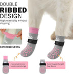 SCENEREAL Anti Slip Dog Socks to Prevent Licking Paws, Dog Shoes for Hot/Cold Pavement, Paw Protector Traction Control on Hardwood Floor, Dog Shoes Booties for Puppy Small Medium Large Senior Dogs