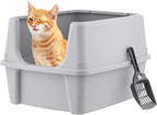 IRIS USA Large High Sided Cat Litter Box, Scatter Shield | Diggers & Scratchers, Deep Basin Design, Extra Deep Pan, Kick-Proof Sides, Stain Resistant Surface, Keeps Floor Clean