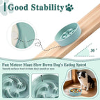 Ceramic Slow Feeder Dog Bowls, 0.6 Cups Dog Food Dish for Small Breed | Puzzle Dog Food Bowl for Fast Eater, 15OZ, 6.3 inch (Light Green)