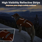 Lelepet Dog Coat Waterproof Dog Jacket Fleece Vest with Adjustable Buckle | Reflective Winter Jacket with Leash Hole Windproof Cold Weather Coats for Small Medium Large Dogs, Hunting Vest, Orange, XXL
