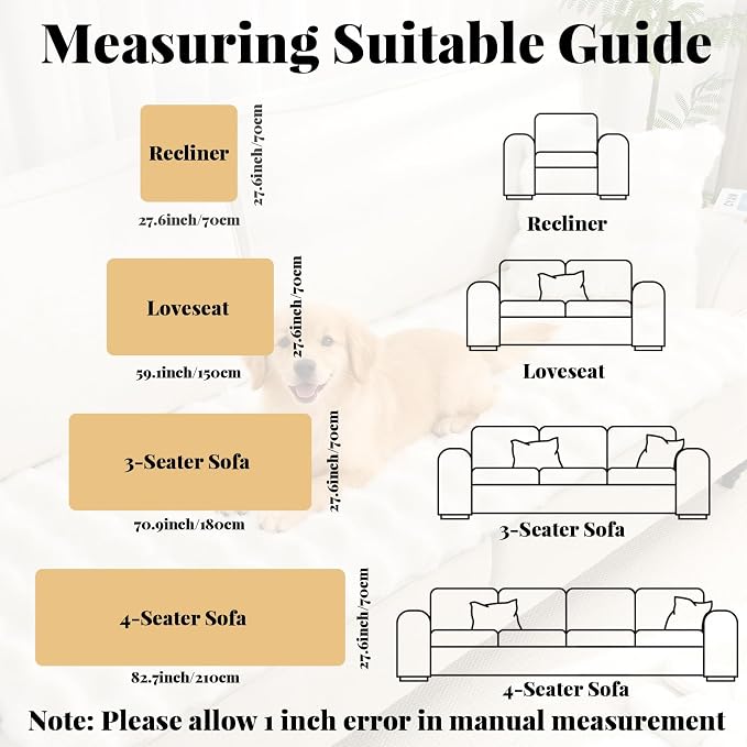 Sofa Covers for 3 Cushion Couch, Non Slip Couch Covers Pet Friendly Washable Couch Covers for Sofa, Soft Thick Sectional Couch Cover L Shape Sofa Furniture Protector for Kids Dogs Cat Pet, 27.6"x82.7"