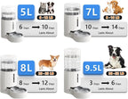 CZPET Dog Water Bowl Dispenser 5L, Wider Mouth Gravity Refilling (White) | Automatic Cat Waterer with Removable Stainless Steel Bowl, Upgraded Brush, Easy Cleaning, Large Drinking Area for Multi-Pet