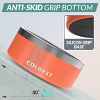 Coldest Dog Bowl - Anti Rust Metal, Non Slip, 3 Layers Insulated Stainless Steel Dog Bowls - Spill Proof & Heavy Duty - Water Bowl for Dogs, Cats & Pets, Dish Washer Safe (100 oz, Candy Red Glitter)