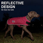 BEAUTYZOO Dog Winter Coat for X-Large Dogs Waterproof, Warm Reflective Great Dane Oxford Canvas Jacket, Fleece Dog Cold Weather Coats Windproof for Female Male Dogs, Rose Pink XL