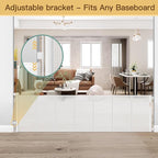 Reinforced 120 Inch Retractable Baby Gates for Doorway, Bottom Anti-Crawl 10 Foot Extra Long Baby Gate, Indoor/Outdoor Retractable Dog Gate for Doorway, Extra Wide Pet Gates for Wide Openings, White
