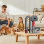 Pet Grooming Kit for Dyson V7 V8 V10 V11 V15, 2-in-1Head Brush | Vacuum-attached comb catches loose fur instantly. Dual heads suit long or short coats. Gentle tips massage skin while brushin
