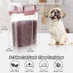 LEAWALK 5Lbs/6Qt Airtight Pet Storage Container For Cat Dog Bird Food and Keep Fresh, Translucent Body, Upgraded Large Nozzle for Easy Pouring With Handle Design Easy to Carry When Going 2pack