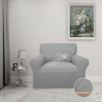 Easy-Going 100% Waterproof Chair Couch Cover, Stretch Jacquard Sofa Cover | Dual Waterproof Sofa Slipcover, Leakproof Furniture Protector for Kids, Pets, Dog and Cat (Chair, Light Gray)
