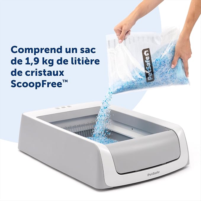 PetSafe ScoopFree Stainless Steel Reuseable Tray, Fresh Scent, 4.3Lb Bag | 304-Grade Stainless Steel Tray with Pre-portioned Crystal Cat Litter, Easy to Clean, Fits All ScoopFree Crystal Litter Boxes