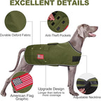 BEAUTYZOO Dog Winter Coat for XX-Large Dogs Waterproof, Warm Reflective Great Dane Oxford Canvas Jacket, Fleece Dog Cold Weather Coats Windproof for Female Male Dogs, Green XXL