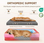 Comfort Expression Orthopedic Dog Bed for Extra Large Dogs with Bolster | Waterproof Dog Couch Bed with Washable Cover & Non-Slip Bottom, Supportive Egg Crate Foam XL Pet Bed, 45x35 Inch