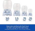 Petmate Pet Cafe Cat and Dog Water Dispenser Extra Small Water Bowl for Kittens and Puppies, USA Made, 0.25 GAL, 7.3"H, Pearl Ash Blue