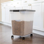 IRIS USA Dog Food Storage Container, Up to 50 lbs, Dark Gray, Made in USA | Includes 2-Cup Scoop & Wheels, Airtight Seal, BPA-Free, Bird Seed, Cat food, Cat Litter, Chicken Feed, Pellets