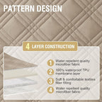 H.VERSAILTEX Sofa Covers Waterproof and Washable Modern Sofa Covers Stay in Place with Elastic Straps Thick and Soft Cat Couch Protector (Sofa, Taupe/Beige)