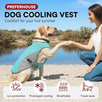 Dog Cooler Jacket for Extra Large Dogs, Dog Mesh Cooling Vest with Reflective Stripe and D Ring, Pet Cooling Jacket for Beach, Hiking, Walking, Blue-XL