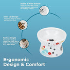 Necoichi Ceramic Elevated Cat Food Bowl (Fuji, Regular Flat)