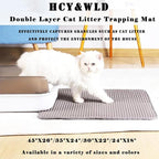 HCY&WLD Cat Litter Mat, Honeycomb Double Layer Litter Trapping Mat | Safe Materials, Soft on Paws, Waterproof Urine Proof Non-Slip, Protects Floors, Less Waste, Easy to Clean, Gray, 24" x 18"