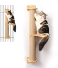 FUKUMARU Cat Activity Tree with Scratching Posts, Wall Mounted Jute Scratcher Pine Hammock | Solid Rubber Wood, Natural Jute Scratcher, Kitten Wall Furniture