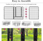Dog Playpen Outdoor 40 inch 16 Panels Indoor Dog Pen for Large/Medium/Small Dogs Rustproof Metal Dog Fence Outdoor for Yard, Puppy Playpen with Door Portable Pet Fence for RV Camping Yard