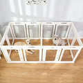 2 Room Acrylic Dog Playpen Indoor, Height 30", 14 Panels, Ideal for Small & Toy Dogs, White