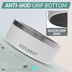 Coldest Dog Bowl - Anti Rust Metal, Non Slip, 3 Layers Insulated Stainless Steel Dog Bowls - Spill Proof & Heavy Duty - Water Bowl for Dogs, Cats & Pets, Dish Washer Safe (100 oz, Epic White)