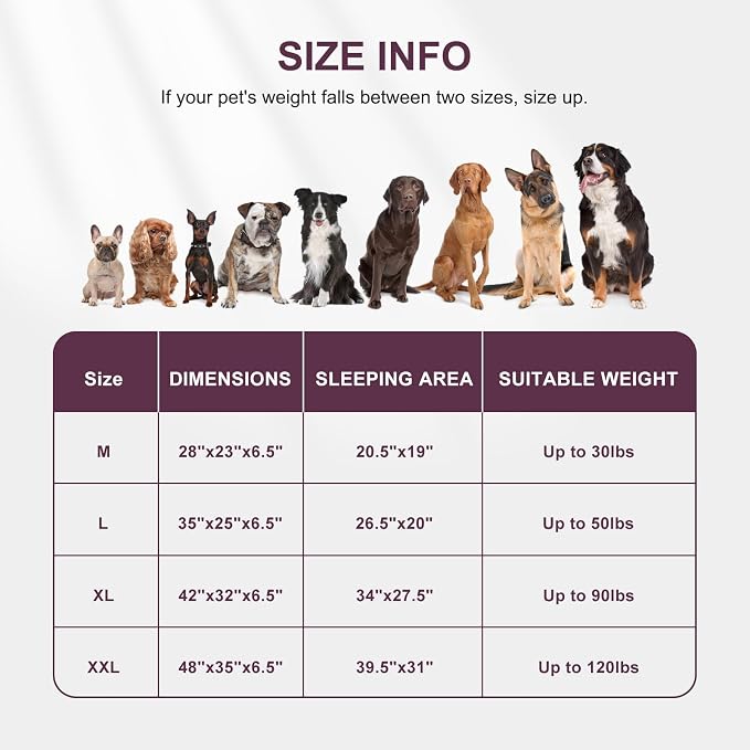 FURTIME Orthopedic Dog Bed for Medium Size Dog, Waterproof Dog Beds, 35x25x6.5 Supportive Foam Pet Couch Bed with Removable Washable Cover and Nonskid Bottom