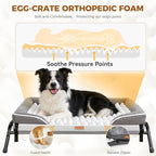 Lekereise Cooling Elevated Dog Bed for Large Dogs, Portable Indoor & Outdoor Raised Dog Bed with Breathable Mesh,Pet Hammock Cots with Removable Dog Beds