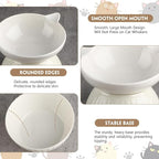 6 Pack Ceramic Raised Cat Bowl, 15° Tilted Anti-Vomiting Cat Food Dish, 5.6 Inch Wide Opening for Stress-Free Eating, Detachable Elevated Feeder for Senior Cats, Kittens, Small Dogs