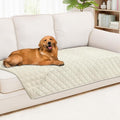 Smiry Waterproof Reversible Pet Couch Covers for Dogs | Pet Friendly, Soft Fabric, Washable Sofa Furniture Protector for Dogs Cat Kids, Checkered (40"x90", Beige/Beige)