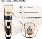 Highdas Dog Clippers for Grooming Low Noise, Cordless Electric Dog Grooming Kit Clippers Rechargeable, Quiet Dog Shaver, Pet Hair Trimmer Kit for Dogs & Cats (Gold)