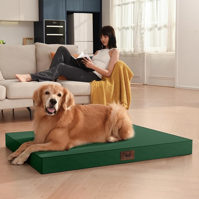 Jumbo Waterproof Orthopedic Dog Bed for Extra Large Dogs | Egg Crate Foam, Pressure Relief, Fits 54x37 Crates, Machine Washable 1680D Oxford Cover, Indoor & Outdoor Use, Up to 150 lbs