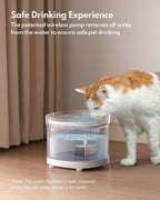 Homerunpet Cat Water Fountain with Wireless Pump, Ultra Quiet Pet Fountain | BPA-Free, Detachable Design Easy to Clean Pet Water Fountain Indoor, Filter Included, 2L/68oz