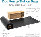 Dog Poop Bags Bulk - Dog Waste Station Refills (40 Boxed Rolls, 8000 Total) - Great Value, Doggie Poop Bags - Leak-Proof, Strong, Durable & Thick - Approved to Fit Any Commercial Dispenser