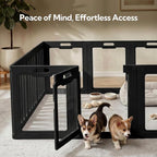 Soulbond Clear Acrylic Dog Playpen Indoor (24 Inch, Black, 12 Panels) | Non-Slip,Tool-Free Assembly, External Door Lock Play Pen for Puppies and Small Dogs