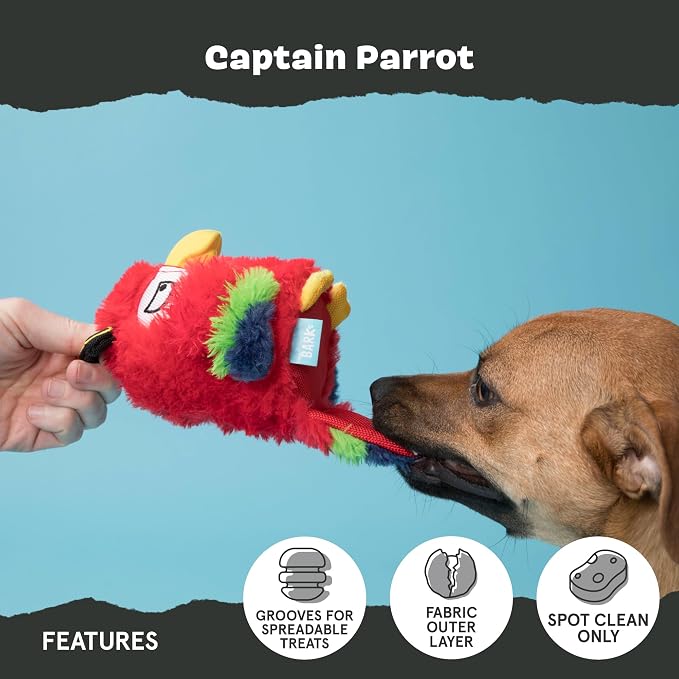 Barkbox Super Chewer Tough Dog Chew Toys for Aggressive Chewers, Plush 2 Toys in 1 (Parrot - Large) | Durable Dog Toy for Aggressive Chewers - Plush