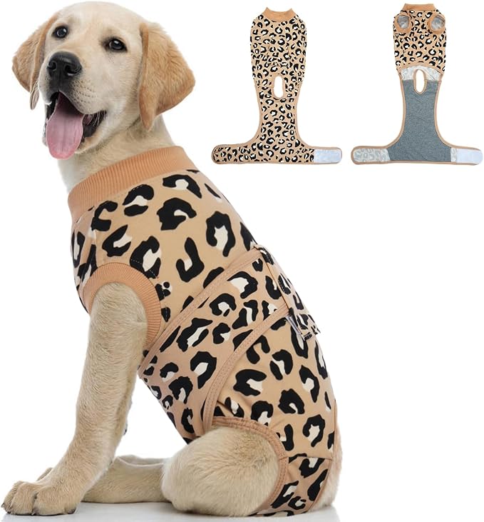 Kuoser Dog Recovery Suit After Surgery, Spay Neuter Surgical Suit for Dogs | Post Surgery Anti-Licking Dog Onesie Protects Wounds and Incisions, E-Collar & Cone Alternative Bodysuit for Female Male Dogs