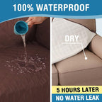 H.VERSAILTEX Loveseat Covers Couch Cover for Dogs with Elastic Straps 100% Waterproof Furniture Protector for Pets Sofa Cover 2 Cushion Couch(Loveseat, Chocolate)
