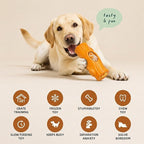 2 Pack Dog Toys for Aggressive Chewers, Interactive Indestructible Dog Toys to Keep Them Busy, Durable Dog Frozen Treat Toy for Large & Medium Dogs, Reduces Anxiety, Yollow & Brown