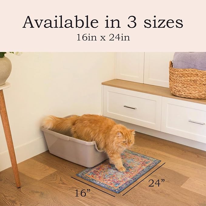 Lovewag Cat Litter Mat, Litter Box Mat, Caramel Creme, 16x24, 2 Pack | Washable litter mat cover, kitty litter mat & cat mat for litter box, litter trapping mat, prevents tracking, multi-cat