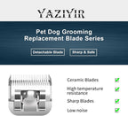 5FC Pet Dog Grooming Detachable Ceramic Blades, 1/4" (6.3mm), 2 PCS | Compatible with Andis, Compatible with Oster A5, Compatible with Wahl KM10 Clippers