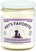Pet's Favorite Calming Lavender Pet Odor Candle, Clean Burning, Long Lasting Scented Candles with a Natural Fiber Wick and 70 Hour Burn Time, Pack of 1
