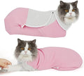 Cat Wrap for Cutting Nails, Self-Adhesive Cat Nail Clipping Restraint Bag, Anti-Scratch Cat Grooming Wrap Swaddle for Meds, SubQ Fluids, Ear Cleaning, Teeth Brushing & Vet Visits,Pink,L