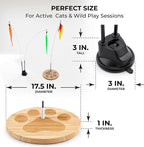 Cat Toys for Indoor Cats, Interactive Cat Toy Wand, Kitten Stuff, 18 Lures | Heavy Stable Base Prevents Toppling, Dual Suction Cup For Extra Play Options, Trigger natural feline hunting instincts today