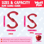 WEST PAW Zogoflex Bumi Dog Tug Toy – S-Shaped, Lightweight Chew Toys for Fetch, Play, Pet Exercise – Tug of War Soft Flinging Squishy Chewy Toy for Dogs – Guaranteed, Latex-Free, Large 9.5", Ruby