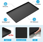 URMONA 22'' x 22'' Waterproof Silicone Under Sink Mat Cabinet and Counter Protector, Shelf Liner for Kitchen and Bathroom, Storage and Organizers, Litter Mat, Pet Cat Puppy Essentials(Brown)